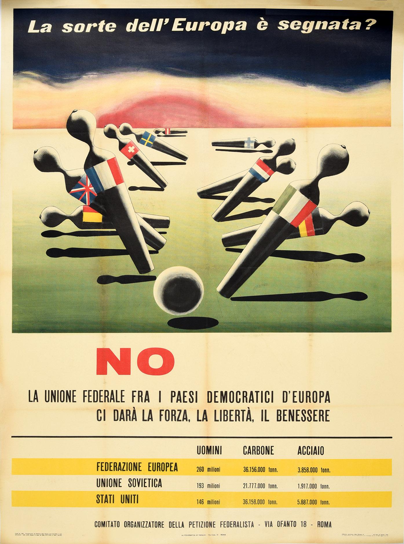 Unknown Print - Original Vintage Poster European Union Federation Election Vote Strength Freedom