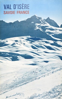 Original Vintage Poster For Val D'Isere Savoie France Winter Sport Skiing Travel