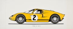 Original Vintage Poster Ford GT MK 2 Racing Car Motor Sport 24 Hours Le Mans Win