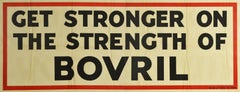 Original Vintage Poster Get Stronger On The Strength Of Bovril Ad Hot Drink Food