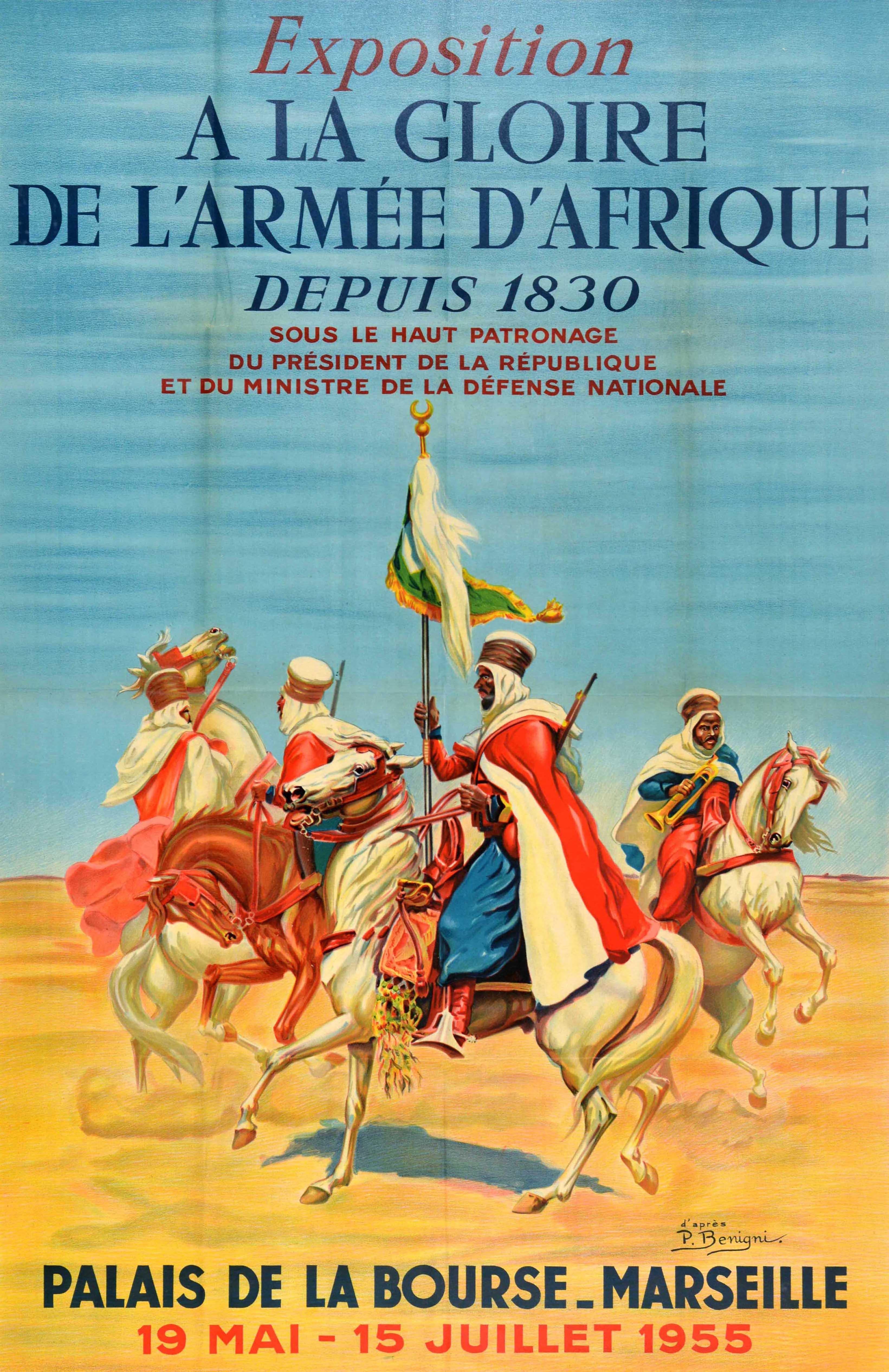 Poster originale d'epoca Gloria dell'esercito africano Legione straniera francese Benigni - Print di Unknown