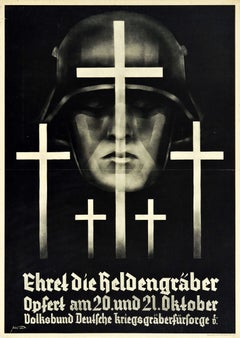 Original Antique Poster Honour The War Graves WWI Charity Ehret Die Heldengraber
