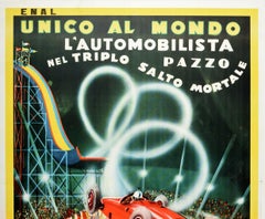Original Vintage Poster Italy Circus Queen Moira Orfei Triple Somersault Car Act