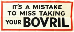 Original Vintage Poster It's A Mistake To Miss Taking Your Bovril Hot Drink Food