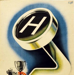 Original Vintage Poster IV Mecanografia Typing Championship Hispano Olivetti - H