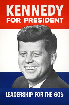 Cartel Vintage Original Kennedy for President 1960