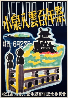 Affiche vintage d'origine Lafcadio Hearn Japan Yakumo Koizumi Birth Centenary