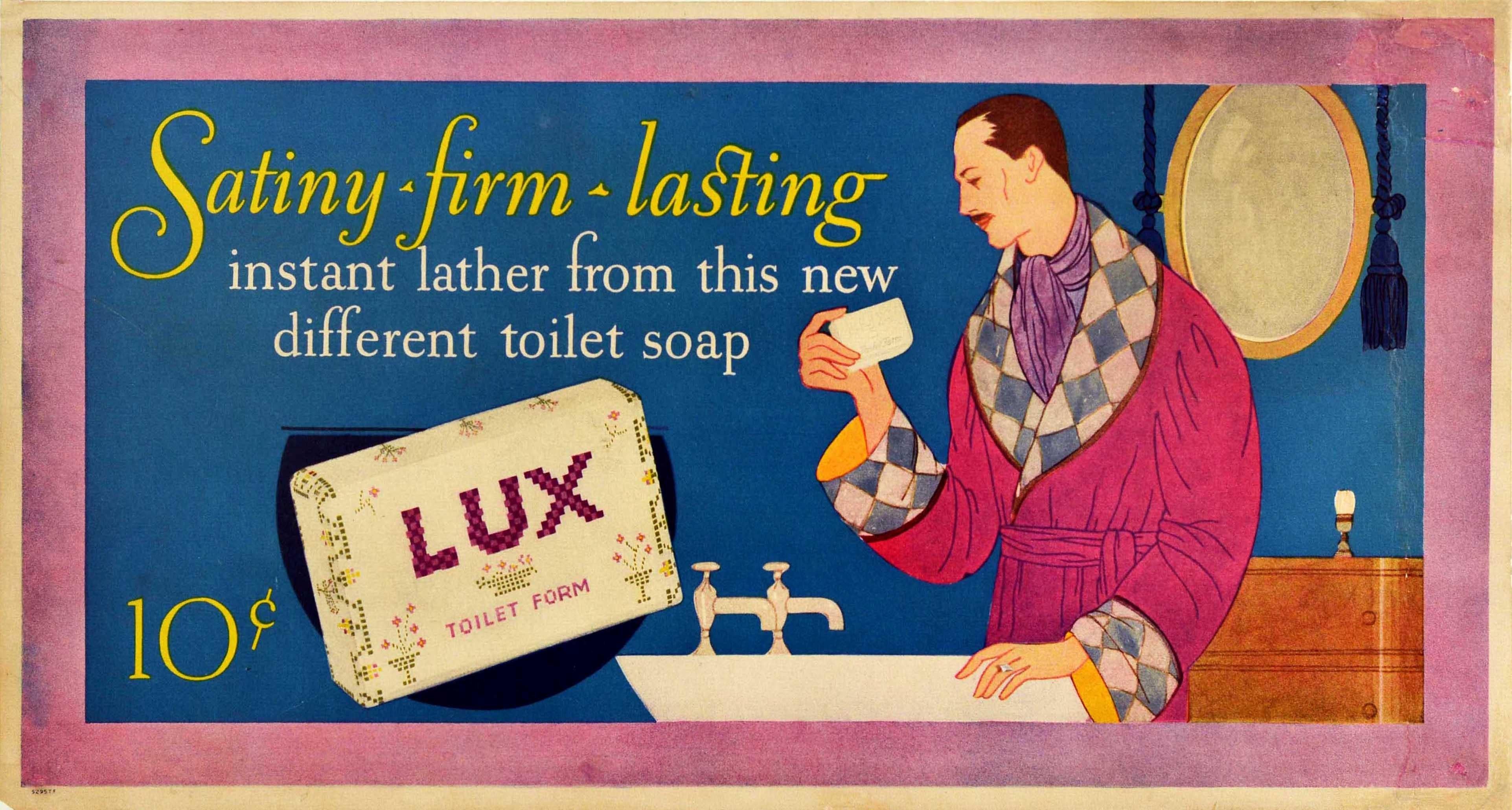 Unknown Print - Original Vintage Poster Lux Toilet Soap Wellness Advertising Art Lasting Lather