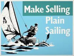 Original Vintage Poster Make Selling Plain Sailing Motivation Sport Theme Design