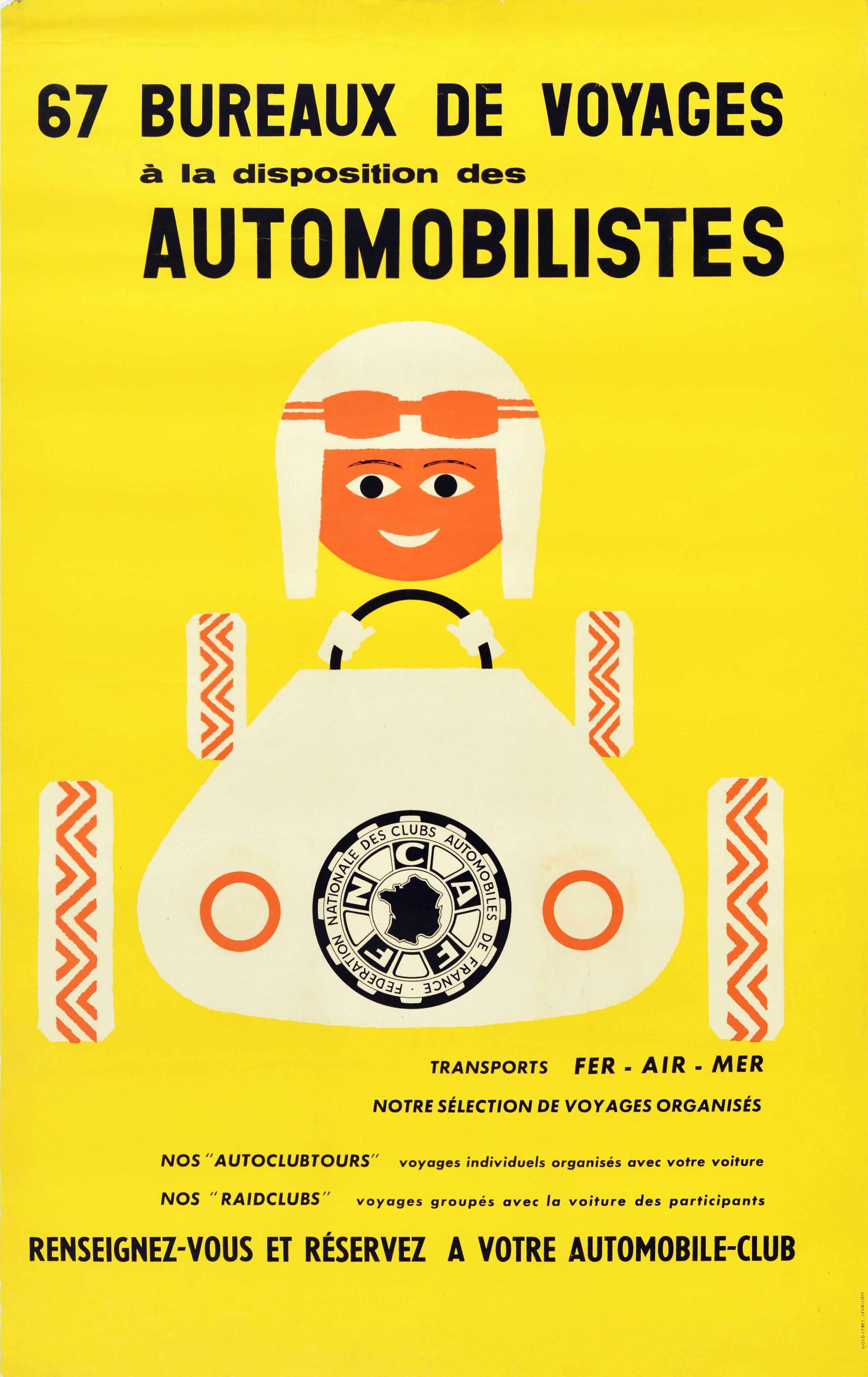 Unknown Print - Original Vintage Poster Motorist Travel Offices Automotive Racing Midcentury