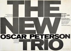 Original Vintage-Poster Oscar Peterson „The New Trio“, Jazz-Musik-Konzert Granz