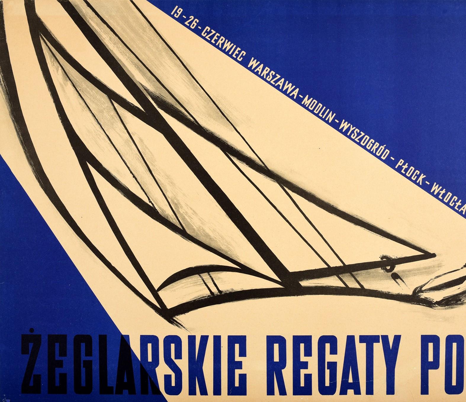 Original Vintage Poster Peace Sailing Regatta Zeglarskie Regaty Pokoju Sport Art - Print by Unknown