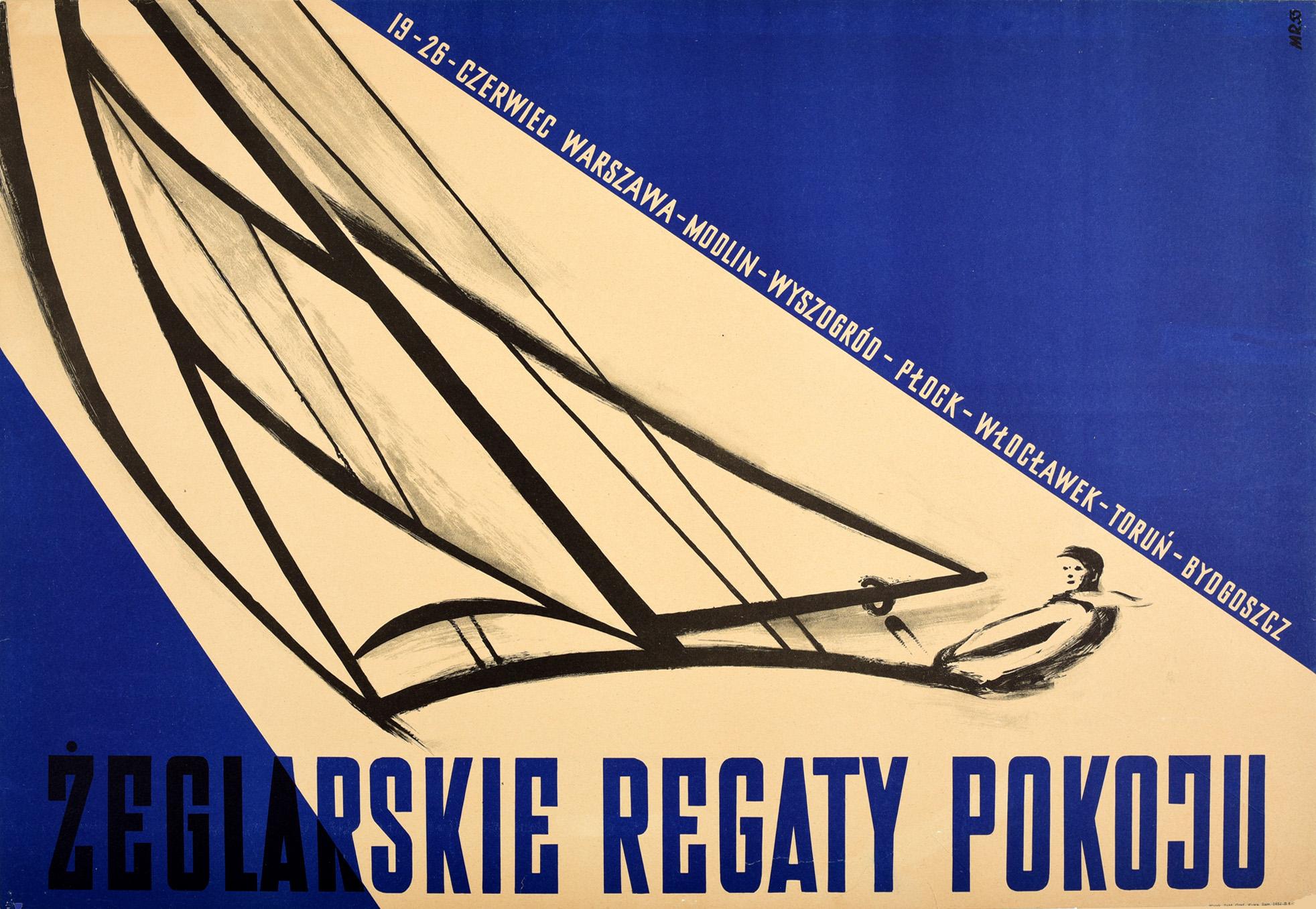 Unknown Print - Original Vintage Poster Peace Sailing Regatta Zeglarskie Regaty Pokoju Sport Art