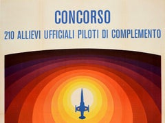 Original Vintage Poster Pilot Air Force Competition Concorso Italy Aviation Art