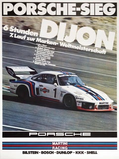 Poster originale d'epoca Porsche 935 6 ore di Digione Auto Campione Auto Racing