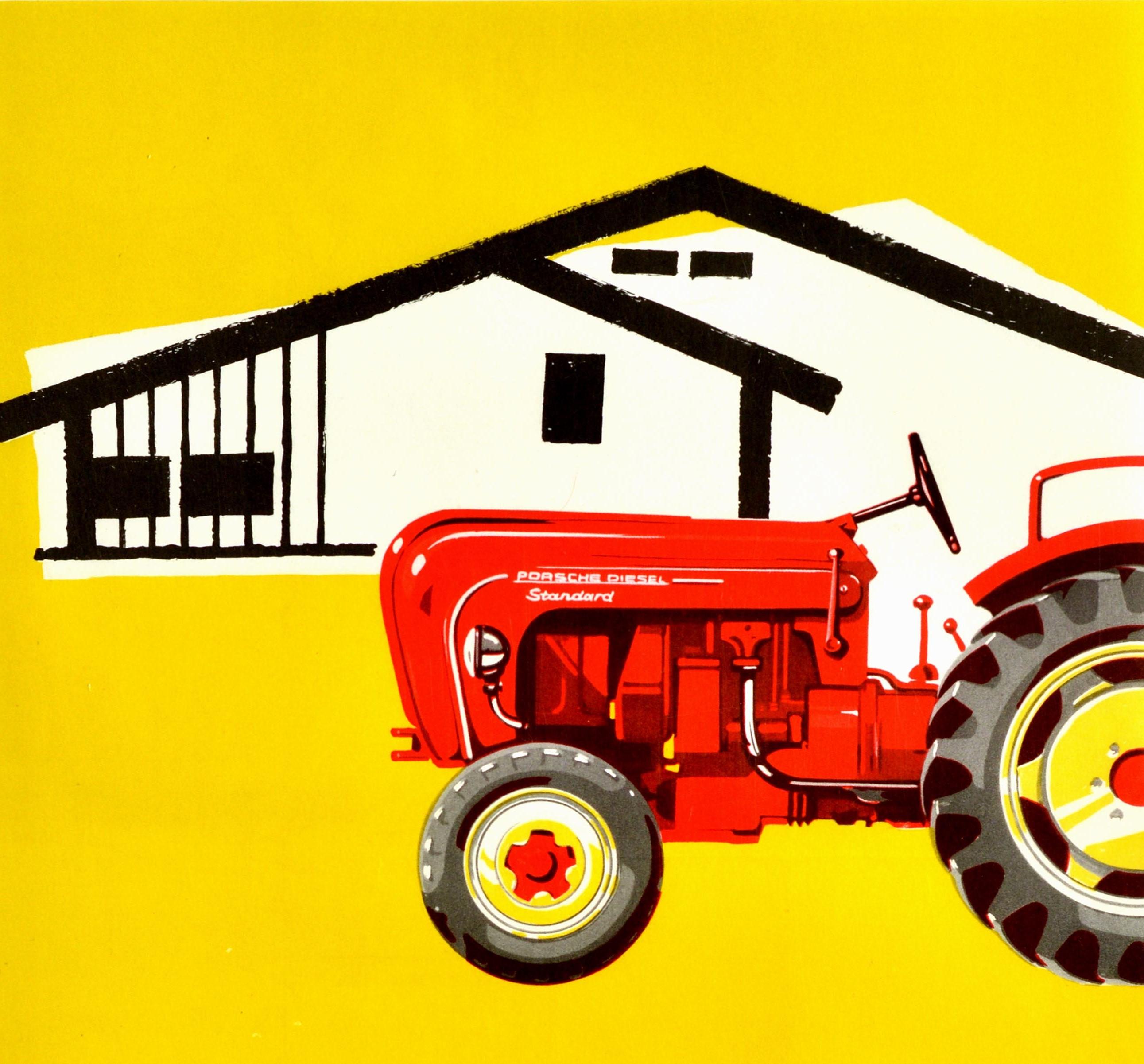 Original Vintage Poster Porsche Diesel Standard Tractor Farm Agriculture Design - Print by Unknown
