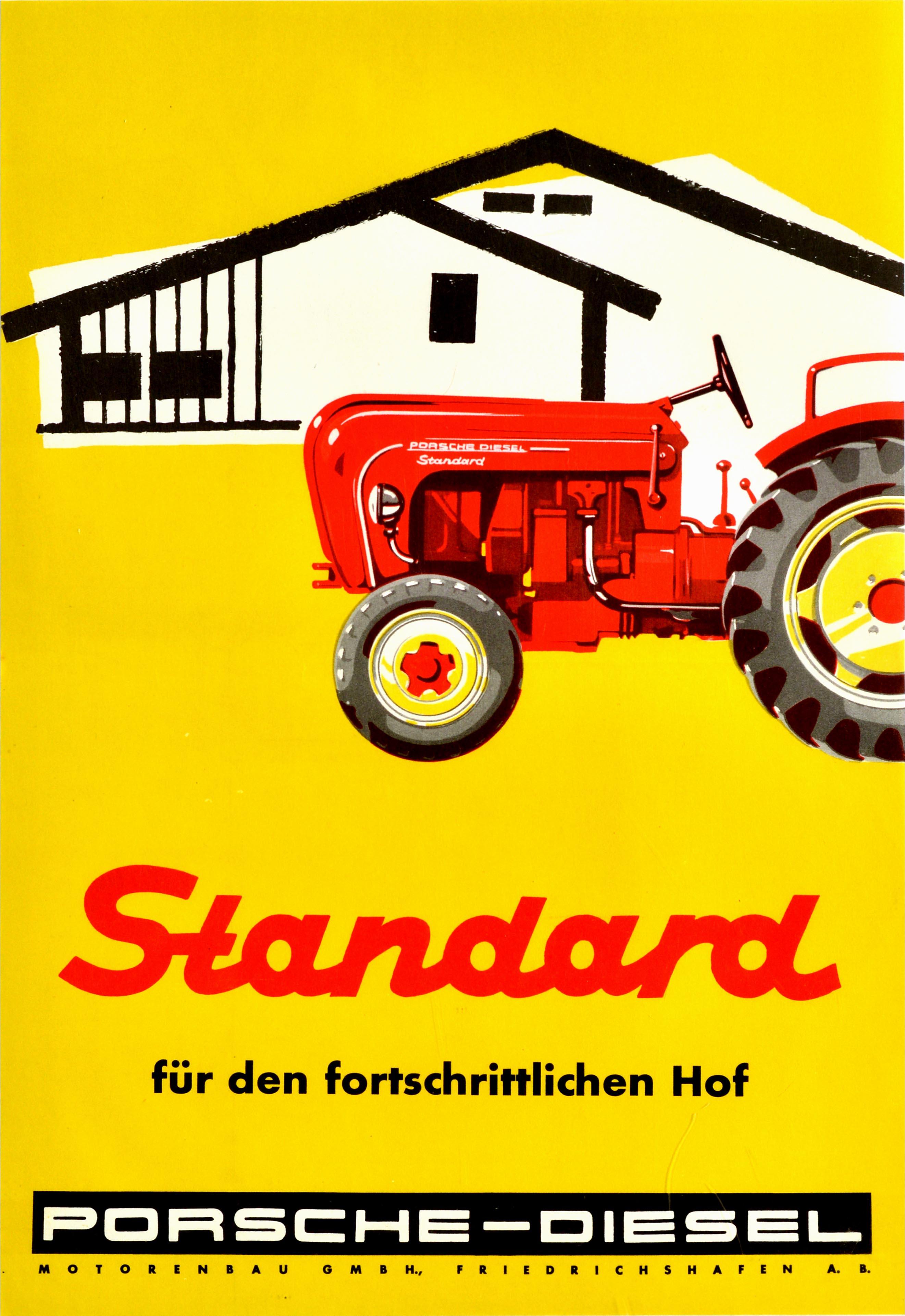 Unknown Print - Original Vintage Poster Porsche Diesel Standard Tractor Farm Agriculture Design