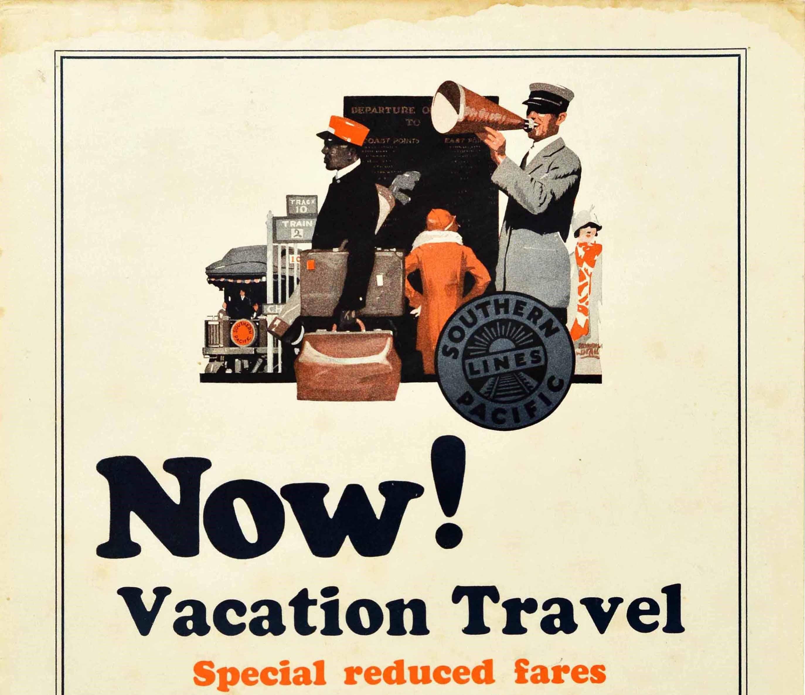 Original Vintage Poster Southern Pacific Lines Railway Travel Summer Vacation - Print by Unknown