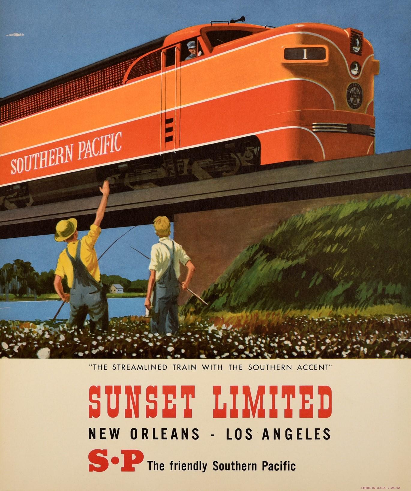 Missouri Pacific Lines Streamliners Locomotives Travel Advertisement Art Poster 