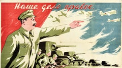 Original Vintage Poster The Enemy Will Be Destroyed Stalin WWII USSR Victory