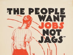 Original Vintage Poster The People Want Jobs Not Jags Drink Alcohol Prohibition