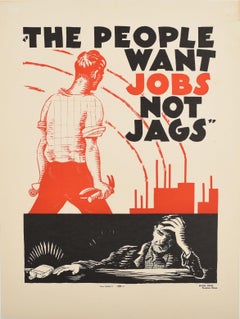 Original Vintage Poster The People Want Jobs Not Jags Drink Alcohol Prohibition