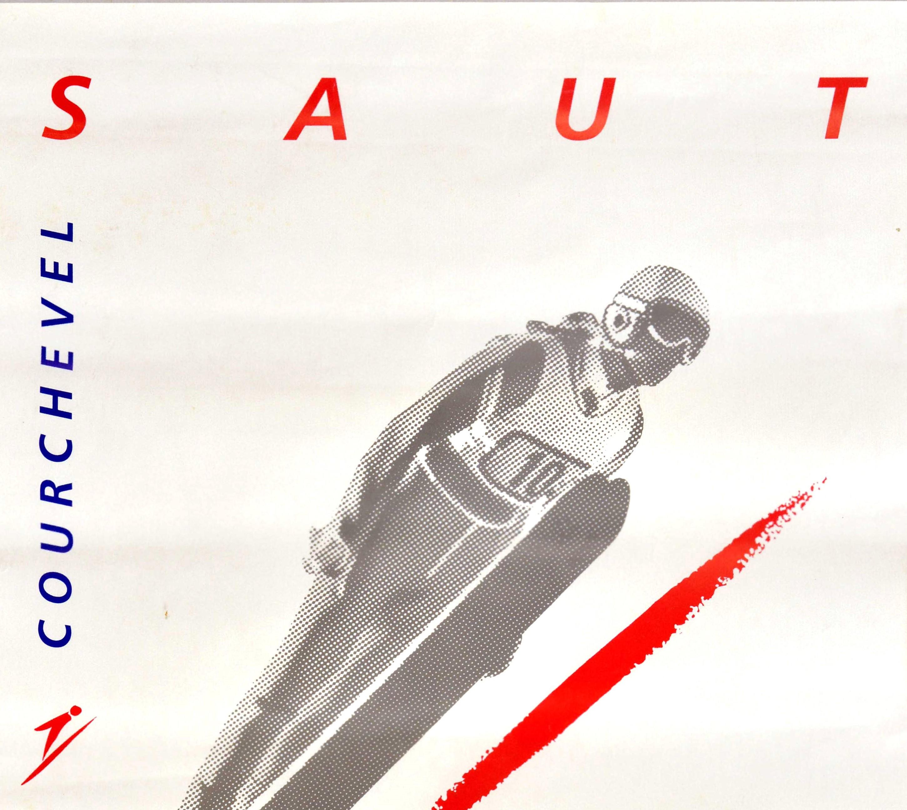 Original Vintage Poster Winter Olympics Albertville 92 Courchevel Ski Jump Saut - Print by Unknown