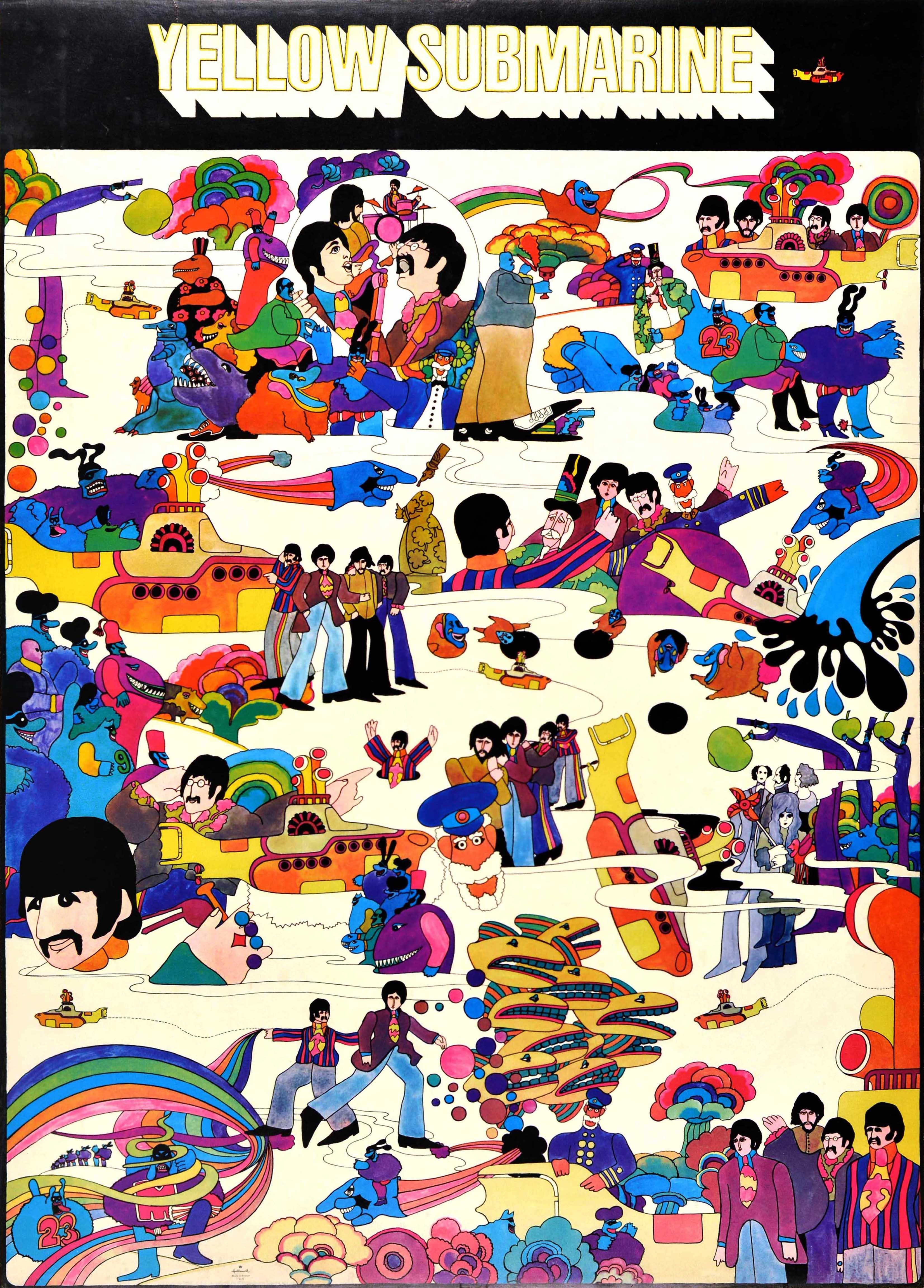 Unknown Print - Original Vintage Poster Yellow Submarine The Beatles Sgt. Pepper Music Movie Art