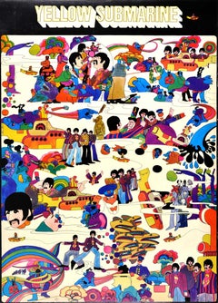 Original Vintage-Poster, Yellow Submarine, The Beatles, Sgt. Pepper, Musik, Film, Kunst