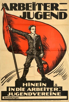 Original Vintage Propaganda Poster Arbeiterjugend Socialist Workers Youth German