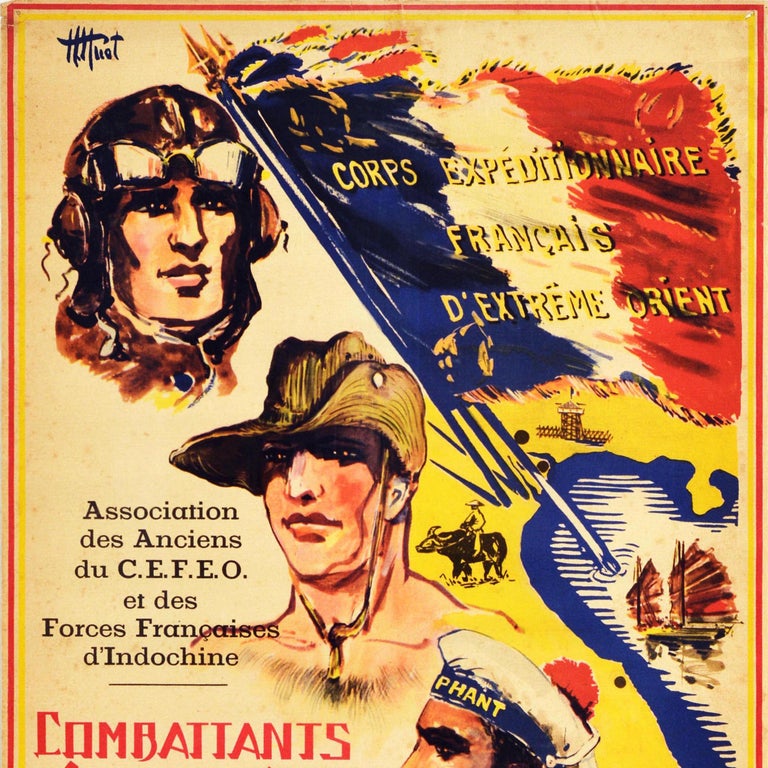 Unknown - Original Vintage Propaganda Poster Combattants Indochine French  Corps Indochina For Sale at 1stDibs | french far east expeditionary corps