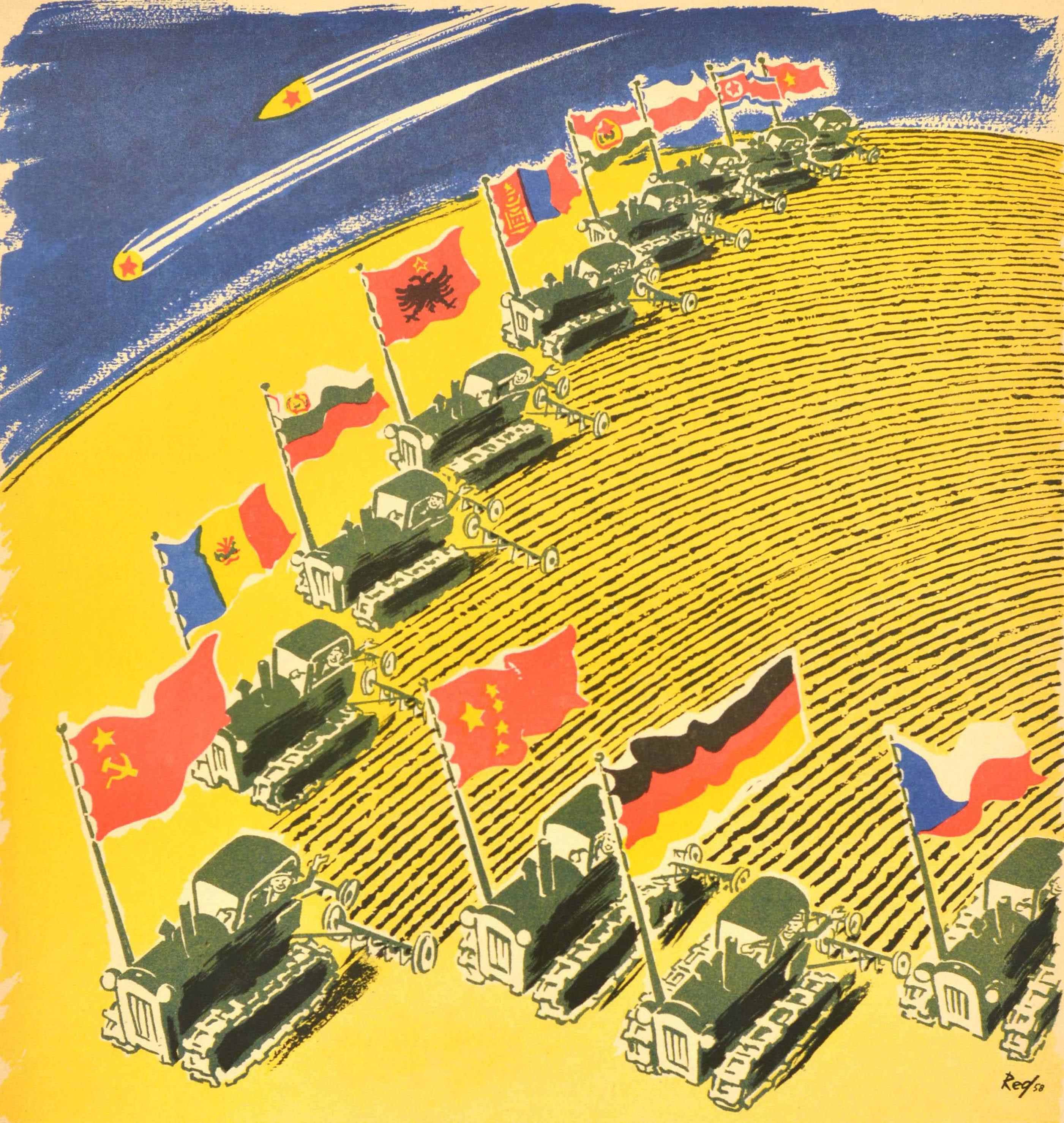 Affiche de propagande vintage originale, Vote Peace And Socialism, Allemagne de l'Est, DDR - Print de Unknown