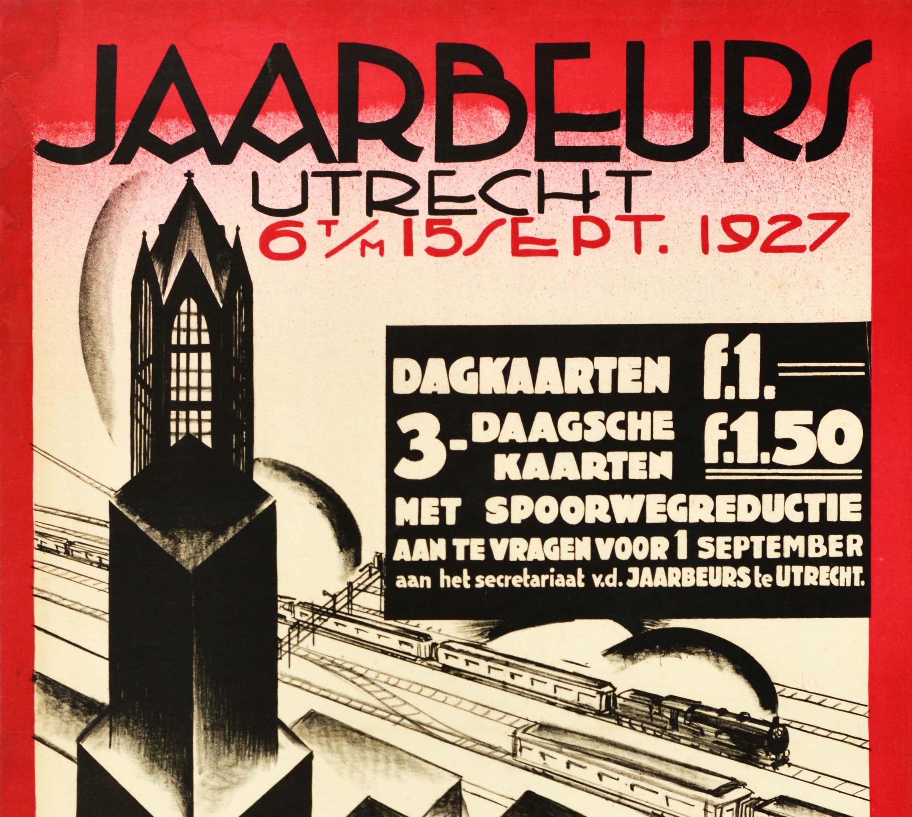 Poster di viaggio ferroviario originale d'epoca Jaarbeurs Utrecht Fair De Inktpot Inkwell - Print di Unknown