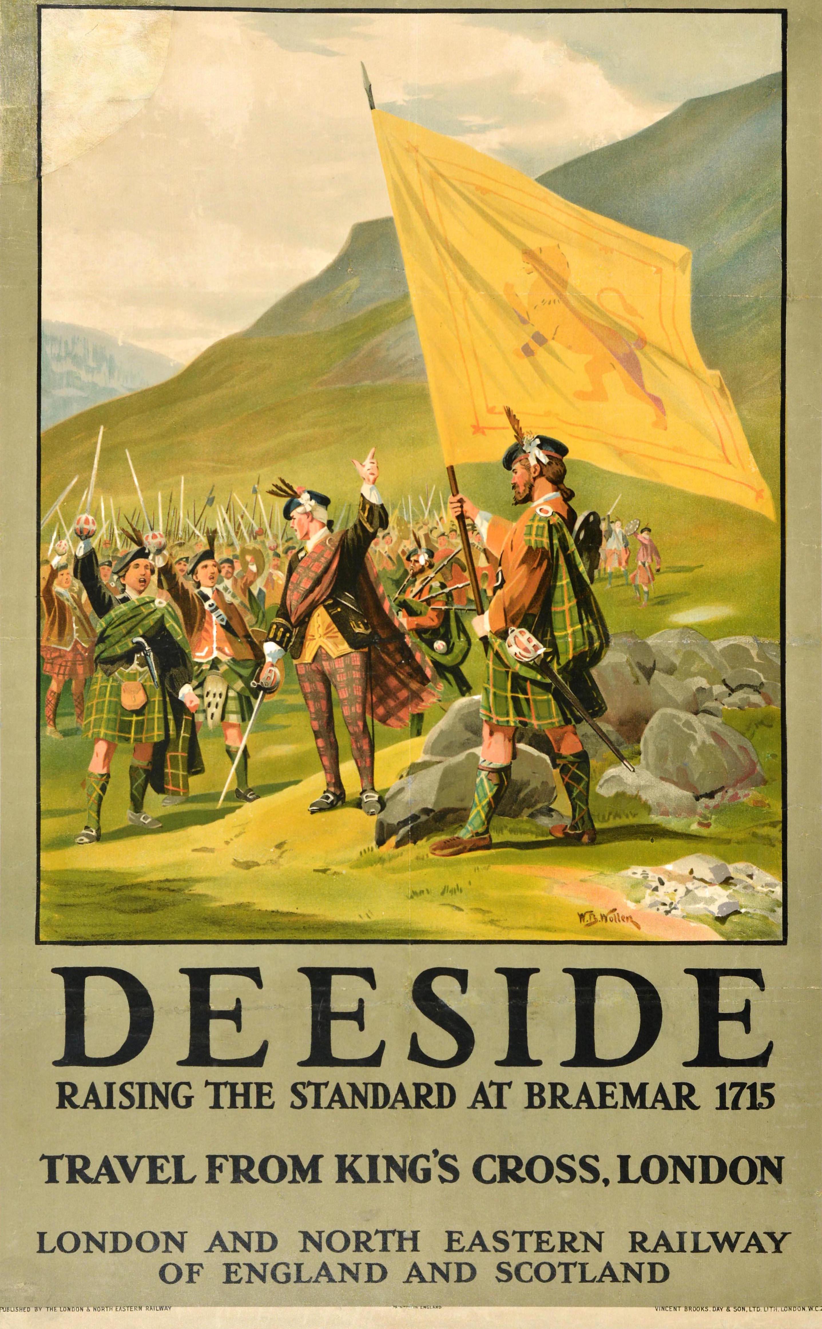 Affiche publicitaire originale vintage de voyage en chemin de fer Deeside Braemar, Écosse LNER en vente 1