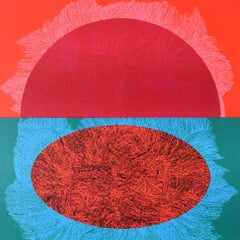 Original Vintage Railway Travel Poster Kagawa Japan Sun Yashima Mountain Design