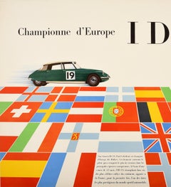 Original Vintage Rally Car Racing Sport Poster Citroen Championne d'Europe ID19