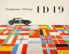 Original Vintage Rally Car Racing Sport Poster Citroen Championne d'Europe ID19 
