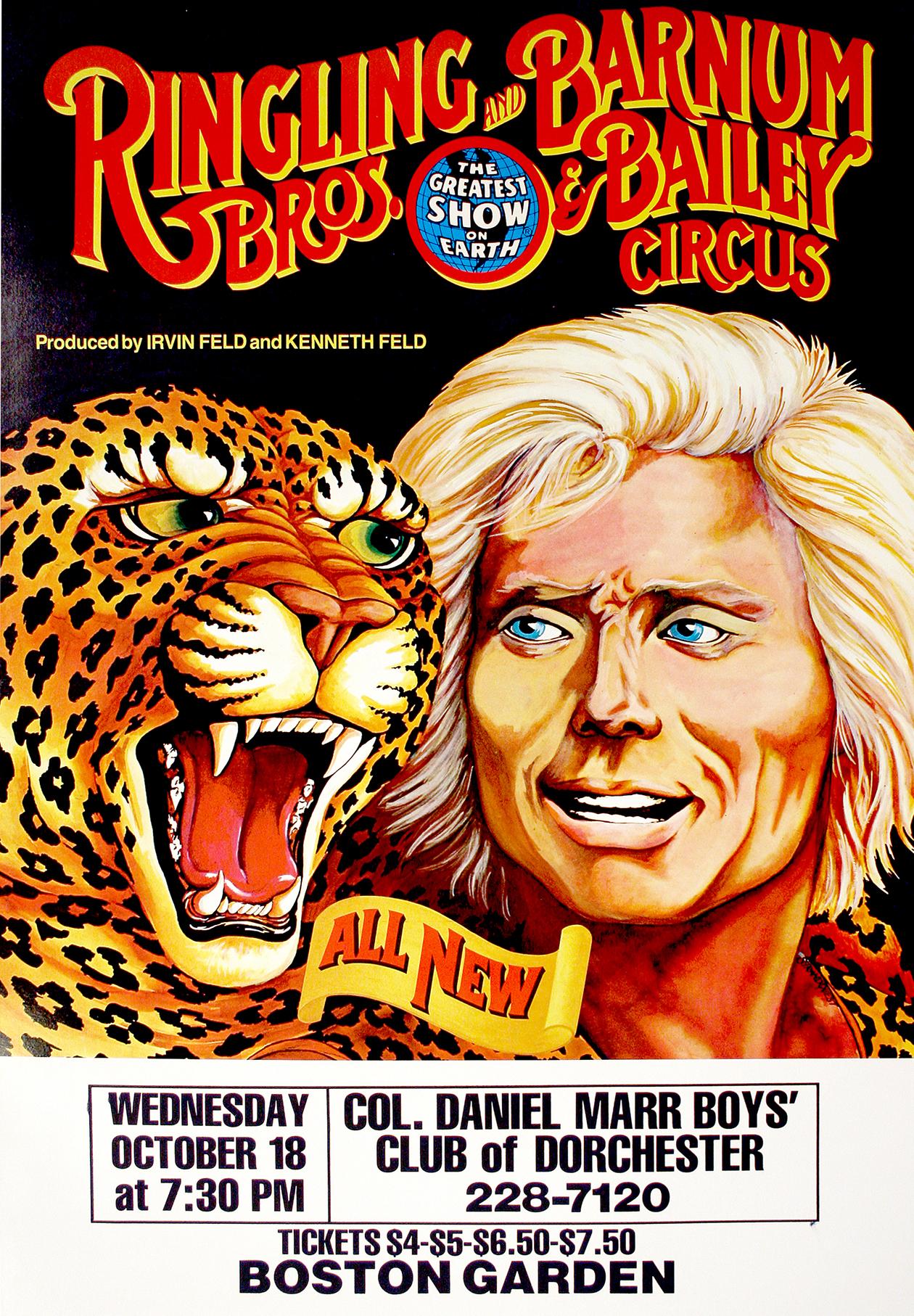 Print di Unknown - Poster originale d
epoca dei Ringling Brothers con Gunther Gebel Williams 1977