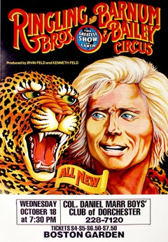 Original Vintage Ringling Brothers Poster Featuring Gunther Gebel Williams 1977