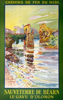 Original Vintage Sauveterre de Bearn French Poster C1915