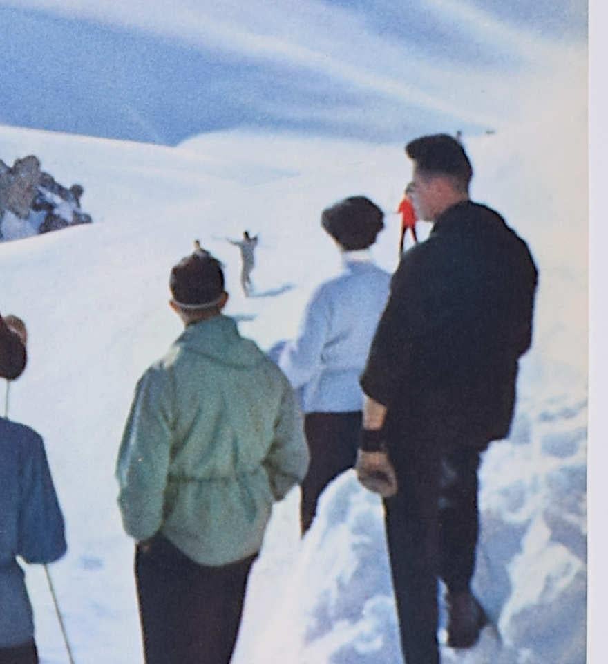 Originales Vintage-Ski-Poster, Les champs de neige de Val d'Isere, Vintage (Blau), Landscape Print, von Unknown