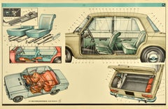 Original Vintage Soviet Advertising Poster Lada Car AvtoVAZ Interior USSR Moscow
