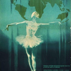 Original Vintage Soviet Film Poster Young Ballet Of The World USSR Ballerina Art