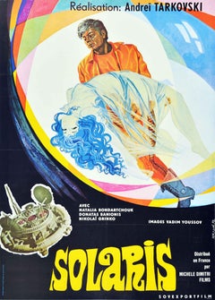 Originales sowjetisches Vintage-Filmplakat Solaris Andrei Tarkovsky, SciFi, UdSSR, Design