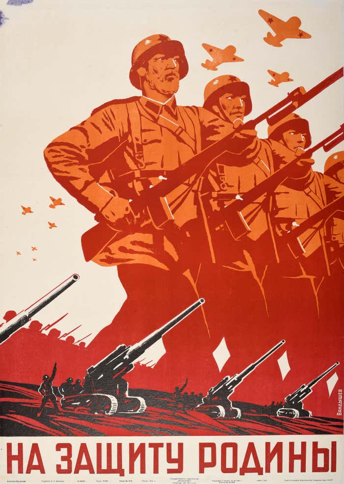 Unknown Original Vintage Soviet WWII Propaganda Poster Defence Of The unknown-original-vintage-soviet-wwii-propaganda-poster-defence-of-the