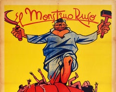 Original Vintage Spanish Civil War Poster El Monstruo Ruso The Russian Monster