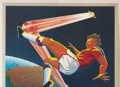 Original Vintage Sport Poster Levi's Moscow '80 Olympic Games S America Football