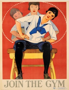 Original Vintage Sport Poster Promoting Health And Fitness - Join The Gym - YWCA