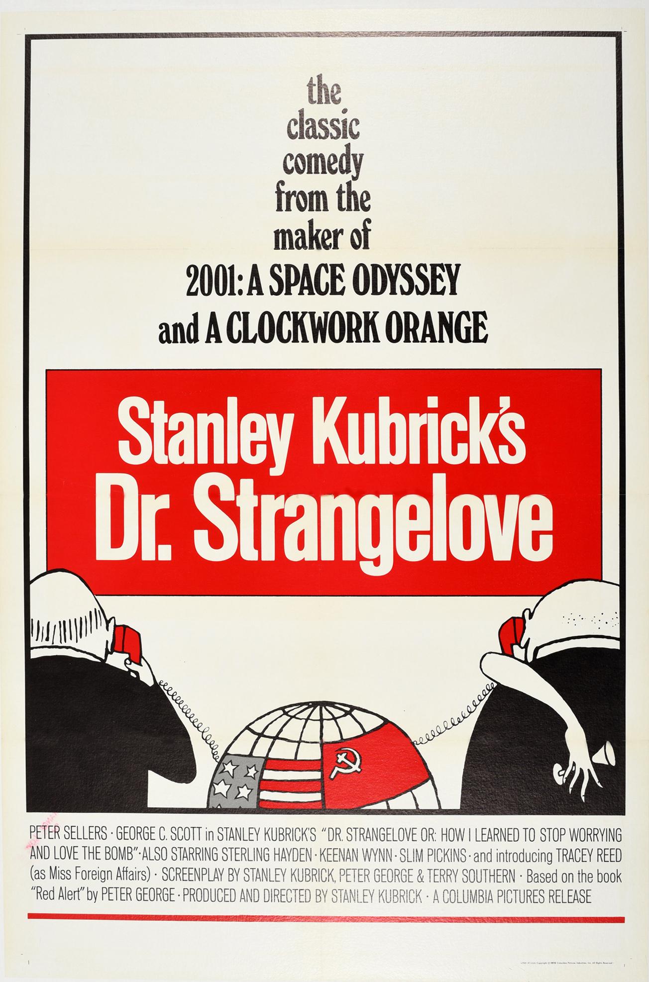 Unknown - Original Vintage Stanley Kubrick Film Poster Dr Strangelove  America Soviet Union For Sale at 1stDibs