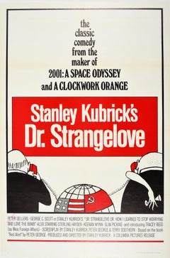 Affiche vintage originale du film Docteur Folamour de Stanley Kubrick, États-Unis, URSS